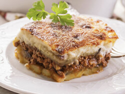 A light creaming toping blends with the earth eggplant, touch of nutmeg, with a soft sweet and mild spicy tomato flavour with mild heat spice, with subtle potato flavours